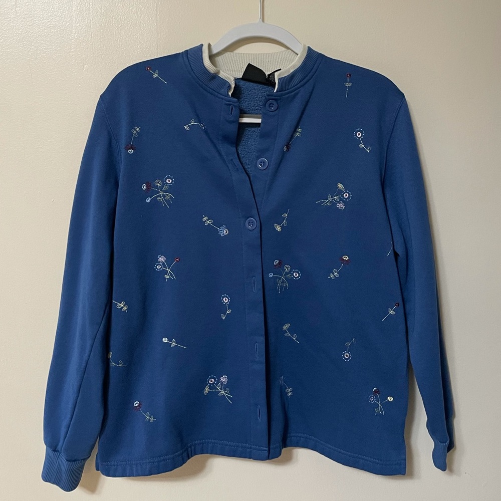 Bobbie Brooks blue, floral cardigan